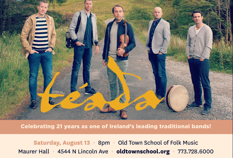 Téada return to Chicago this Saturday for a rare appearance at the beautiful <a href="/oldtownschool/">Old Town School</a>! Our Summer US tour begins this week with shows in Illinois, Michigan, Montana, Washington, Oregon, Colorado &amp; Florida. We are very grateful to Culture Ireland for supporting this tour.