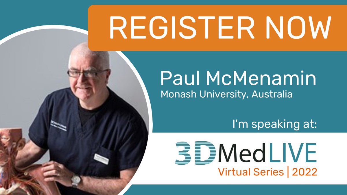 We can’t wait for you to watch this #3DMedLIVE talk from Paul McMenamin of <a href="/MonashUni/">Monash University</a> all about the power of #VR in #anatomical education and surgical planning. Be sure to have a watch for FREE here to get your CPD points>> bit.ly/3JARGCq