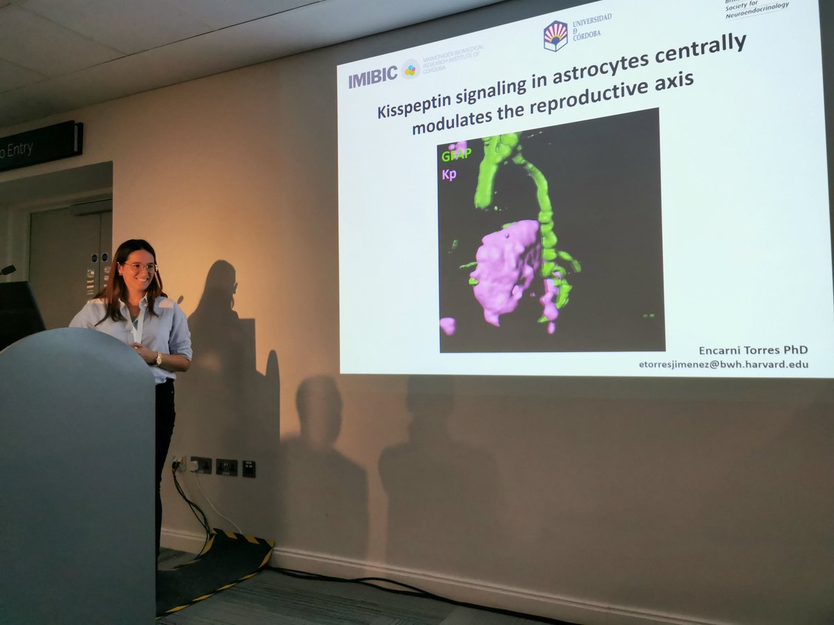 bsneuroendo's tweet photo. Congratulations to Encarni Torres on her Julia Buckingham Prize talk, on kisspeptin in astrocytes @INFneuroendo #ICN2022 #ECRrepresent https://t.co/7Z6VAe1VO7