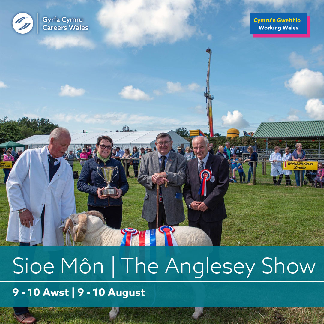 If you’re heading to the @AngleseyShow1 this week, look out for our expert team at stand 129. Pop by for a chat or to ask anything about careers @CareersWales @WorkingWales