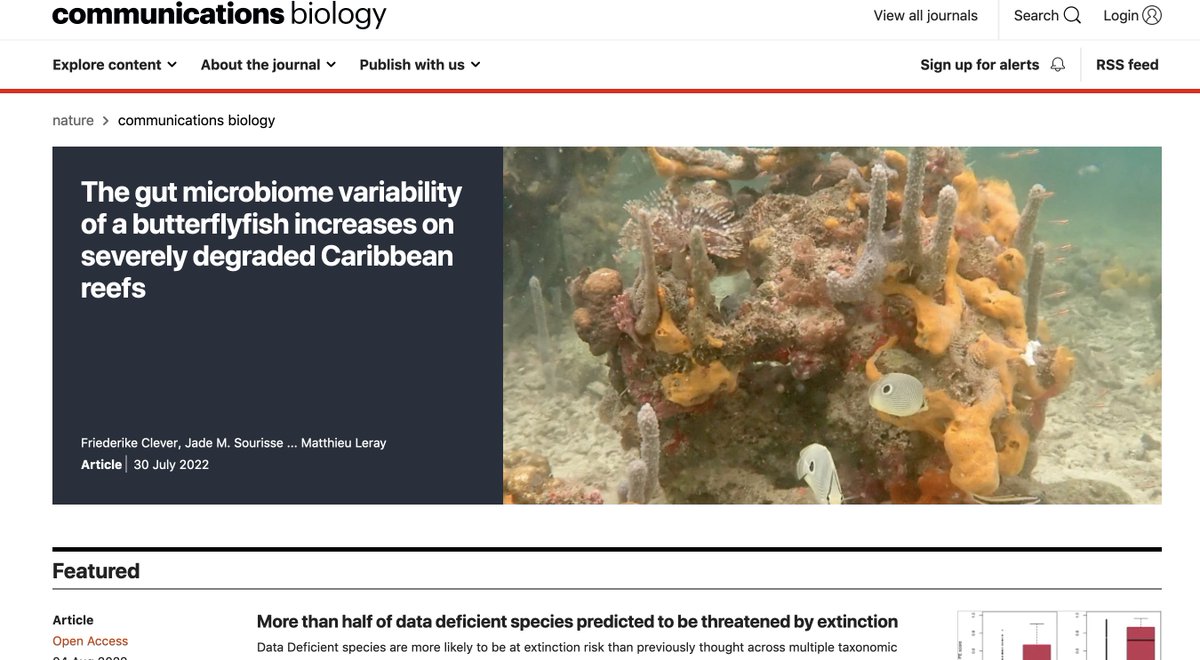 Friederike Clever (@fr_cle) on Twitter photo Very nice to see that our new paper is featured <a href="/CommsBio/">Communications Biology</a> with a photo from fieldwork at Bocas del Toro, Panamá 🔗 nature.com/commsbio/ <a href="/JSourisse/">Dr. Jade M. Sourisse</a> <a href="/Matt_Leray/">Matthieu Leray</a> <a href="/rfpreziosi/">Richard Preziosi</a> <a href="/phylogenomics/">Jonathan Eisen</a> <a href="/M_helvetiae/">Laetitia Wilkins (Megaptera helvetiae)</a> <a href="/stri_panama/">Smithsonian Panama</a> <a href="/MMUEcolEnv/">Ecology & Environment Research Centre @ManMetUni</a> Very nice to see that our new paper is featured <a href="/CommsBio/">Communications Biology</a> with a photo from fieldwork at Bocas del Toro, Panamá 🔗 nature.com/commsbio/ <a href="/JSourisse/">Dr. Jade M. Sourisse</a> <a href="/Matt_Leray/">Matthieu Leray</a> <a href="/rfpreziosi/">Richard Preziosi</a> <a href="/phylogenomics/">Jonathan Eisen</a> <a href="/M_helvetiae/">Laetitia Wilkins (Megaptera helvetiae)</a> <a href="/stri_panama/">Smithsonian Panama</a> <a href="/MMUEcolEnv/">Ecology & Environment Research Centre @ManMetUni</a>