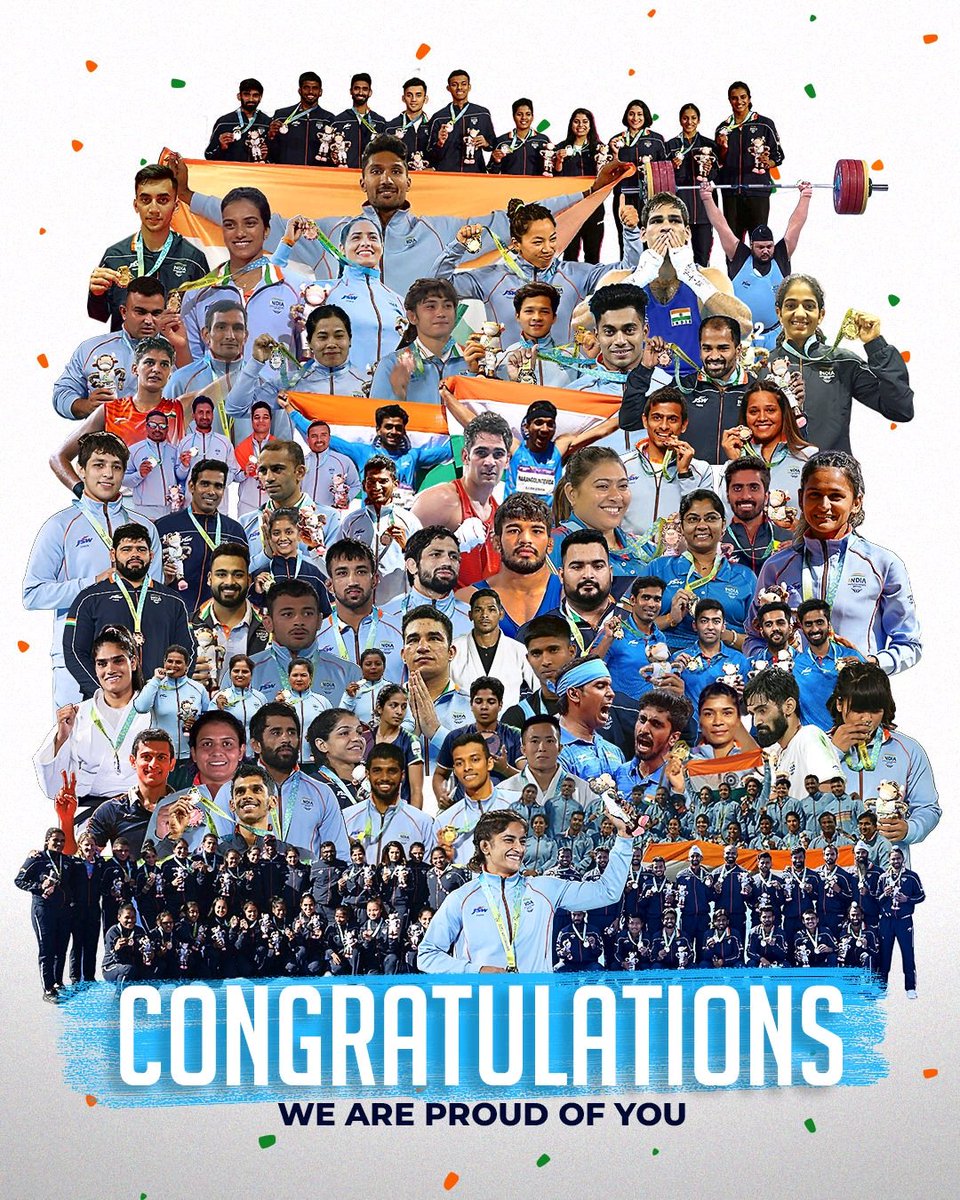 You have brought great laurels for our country. Congratulations to all our winners and the participants of CWG 2022. We are so proud of you. Jai Hind 🇮🇳👏
#CWG2022India 
#SportsIndia
<a href="/ianuragthakur/">Anurag Thakur</a> 
<a href="/BJP4India/">BJP</a>