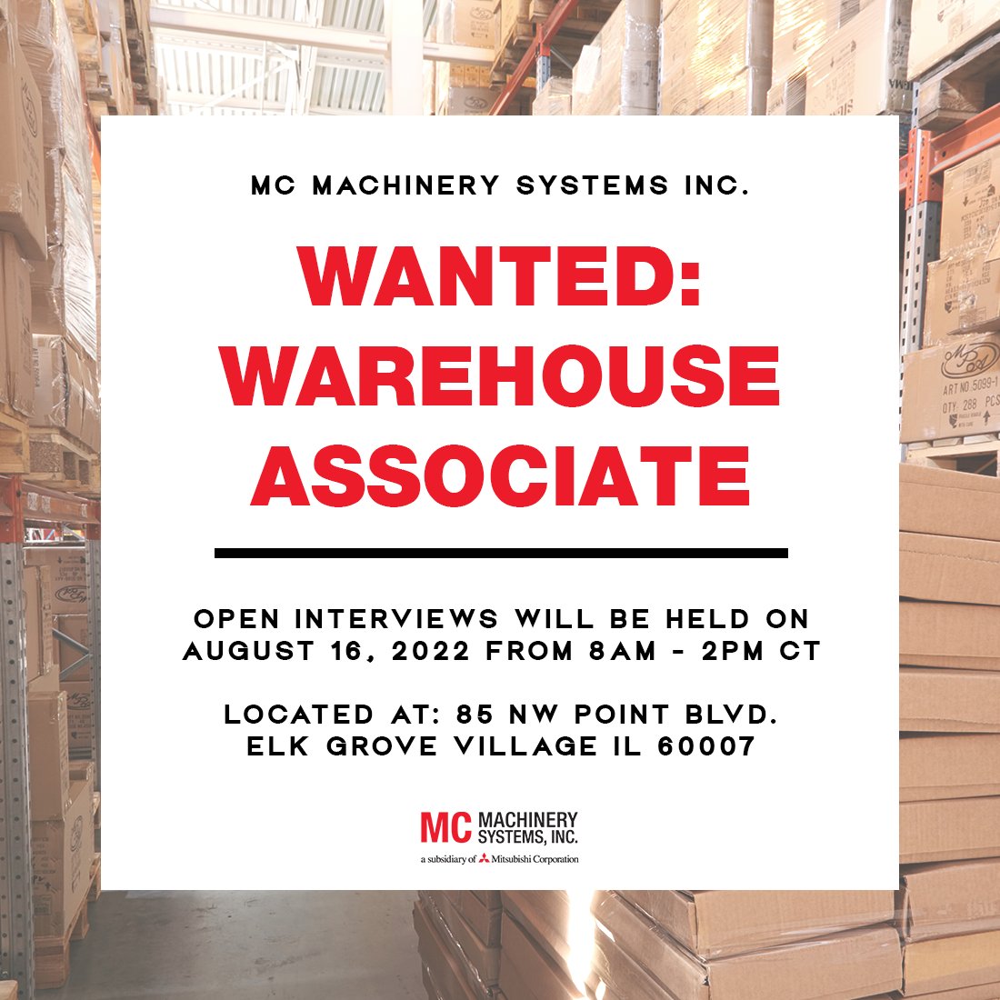 mc_mits's tweet image. Want to join our team? We will be holding open interviews on August 16 from 8AM-2PM
Be sure to bring your resume! 👍

#jobopening #jobinterview #hiring #openinterviews #helpwanted