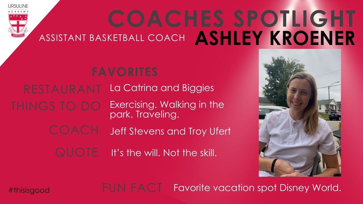 Meet Coach Ashley! #thisisgood #ursulineathletics #coachspotlight