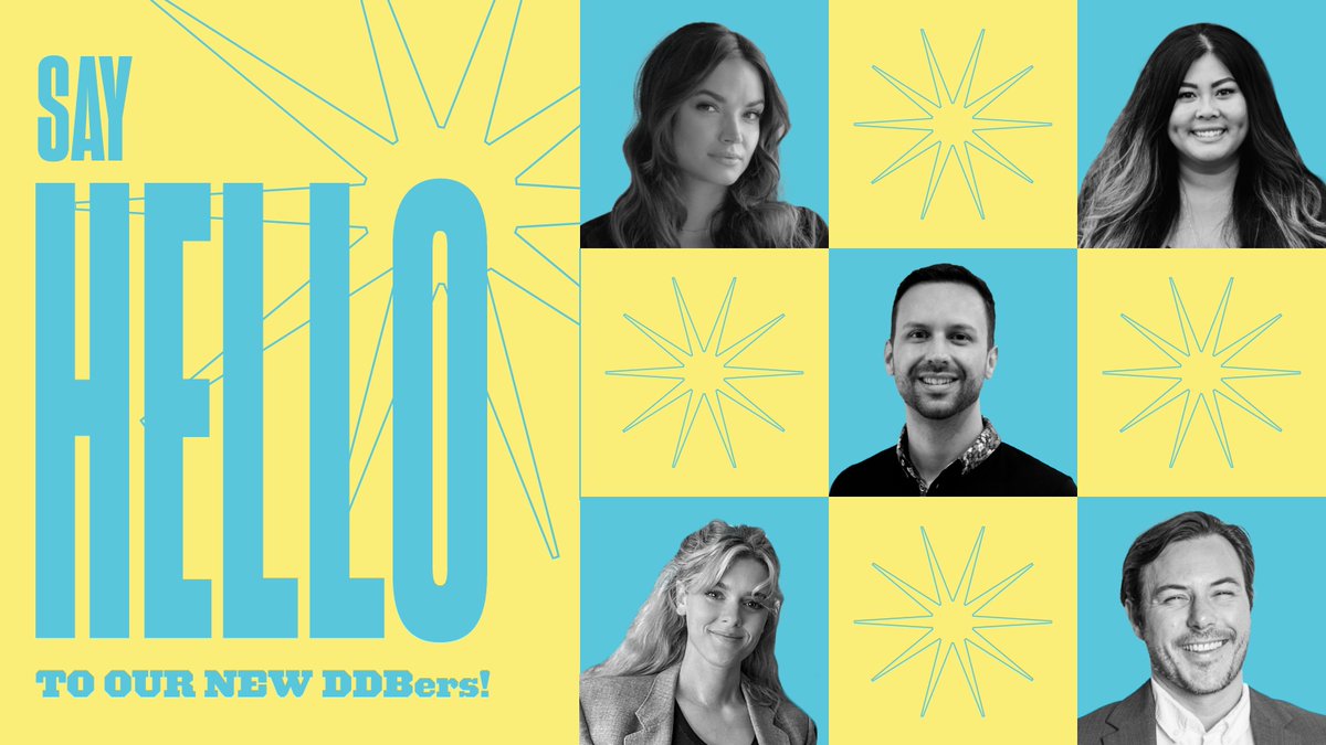 Our team has grown! We’re proud to introduce five new members of the DDB team that bring a plethora of experience and unique skills to make unexpected work. Put your emojis together and give a big welcome to Danielle, Kristen, Tyler, Heather, and Paul! 👏👏👏👏👏