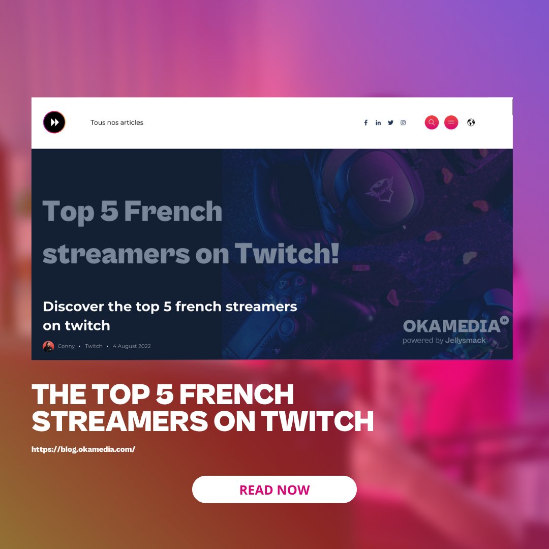 okamediaUS's tweet photo. Who are the famous Twitch stars in France?

OKA Media presents you the 5 best French streamers of the Twitch platform in this month of August 2022!
https://t.co/nB5qooW3Pi https://t.co/BFYcSsfgy6
