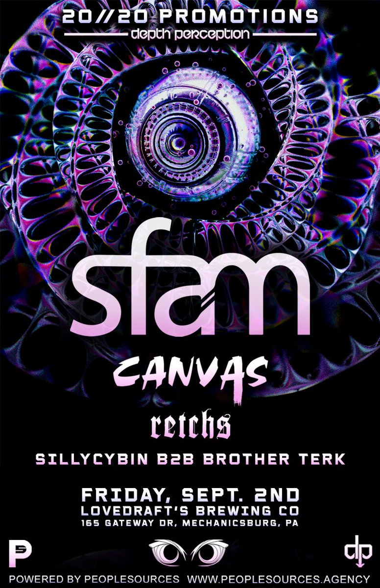 DPBmore's tweet image. 🔥📣SUPPORT ANNOUNCEMENT📣🔥

Hyped to announce Canvas, Retchs, and Sillycybin b2b Brother Terk will be joining SFAM at Lovedrafts Brewing! This shows going to be INSANE!

Grab Tickets Here::
🎫🎫theticketing.co/e/2020sfamdp 🎫🎫