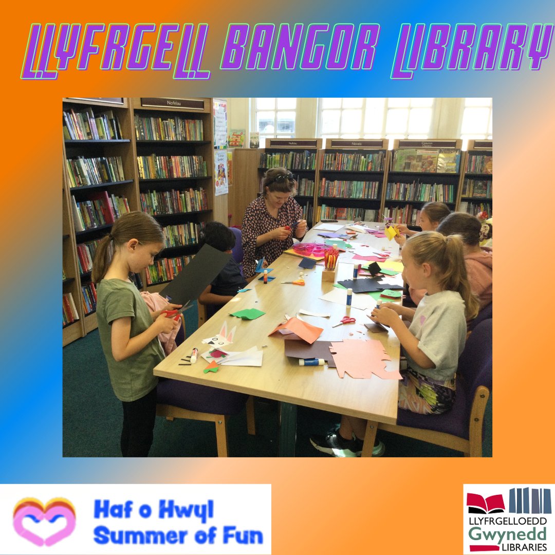 Thank you to everyone for joining in the fun during the Create a Puppet workshop at Bangor Library today! With many thanks to <a href="/elengwilym/">elencelf</a>  for hosting the session!

Go to ow.ly/7cwC50KfZsf to see the other activities happening in your local Library over the Summer holidays!