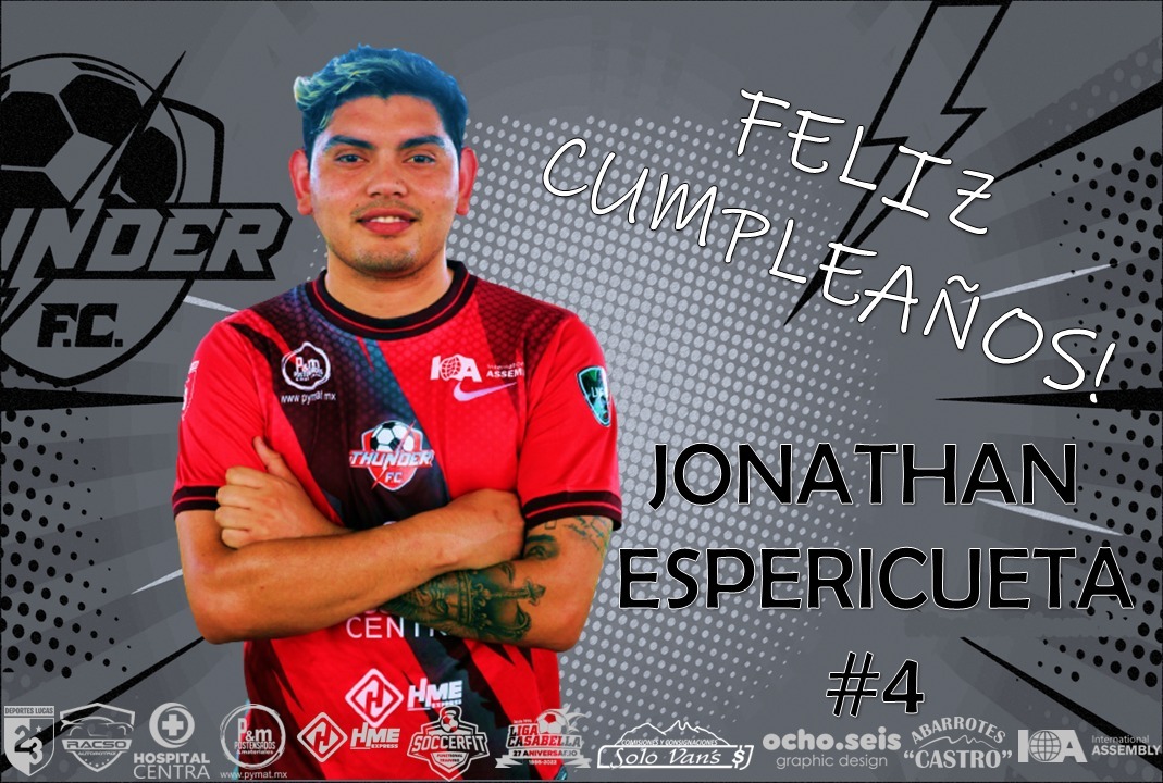Hoy felicitamos a nuestro compañero y amigo Jonathan Espericueta por su cumpleaños!
Que los cumplas Feliz Espiri, disfruta tu día! 
#FeelTheThunder