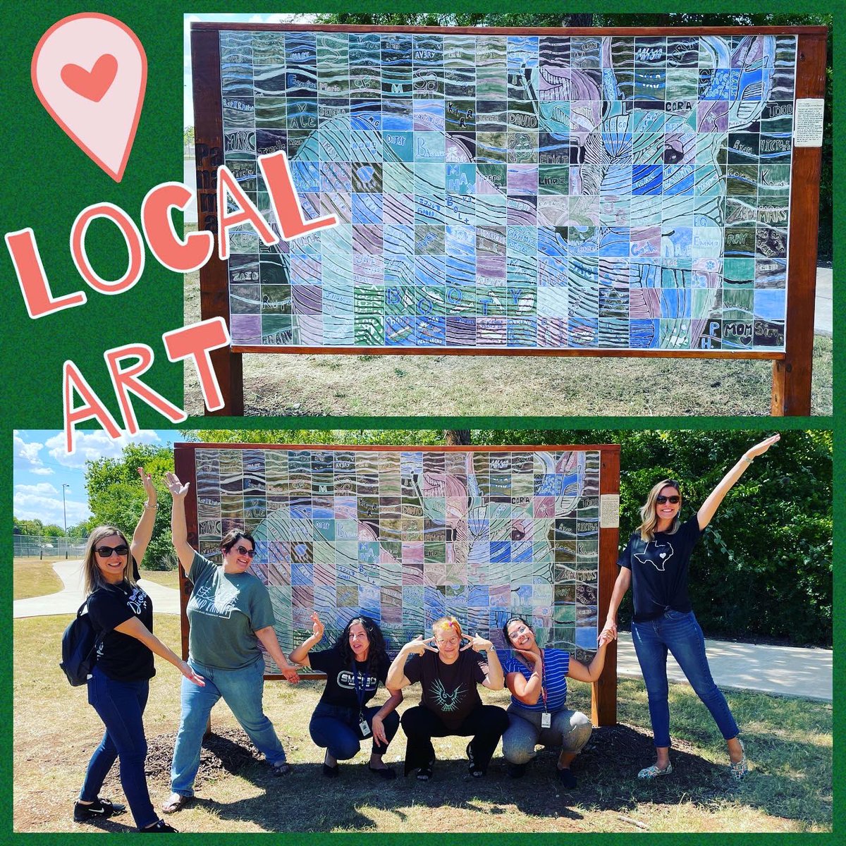 I love being with this group of creative teachers! 🫶🏼 Super excited to start our #ArtAroundTheWorld unit using local San Marcos art! 🧜🏼‍♀️ @HernandezSMCISD @SanMarcosCISD @SMCISDFineArts @DZdiamondsART @jessicarteacher @CrockettArtSMTX @TravisTexansArt @DZdiamondsART @bowiechamps