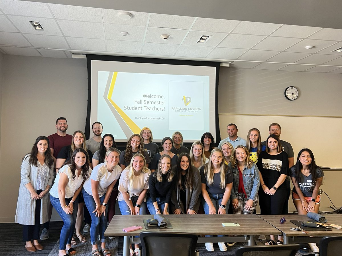 Please help us welcome this fantastic group of student teachers to <a href="/plcschools/">Papillion La Vista Community Schools</a> ! They represent 10 colleges and universities…Guess which ones in the comments! Welcome to Papillion La Vista Community Schools! #PLCSbeknown