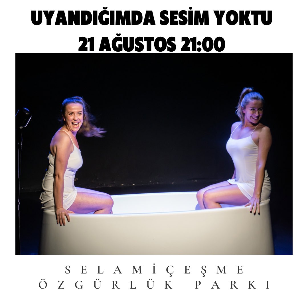 Uyandığımda Sesim Yoktu 21 Ağustos pazar akşamı saat 21:00’de Selamiçeşme Özgürlük Parkı Tepe Sahne’de 🎭🎭
Görüşmek üzere sevgili seyirci!🧡🧡

Biletler ;

biletinial.com/tiyatro/uyandi…