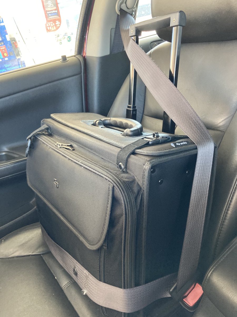 Better not get pulled over and cited for not having my rolly bag properly buckled. #publicdefender