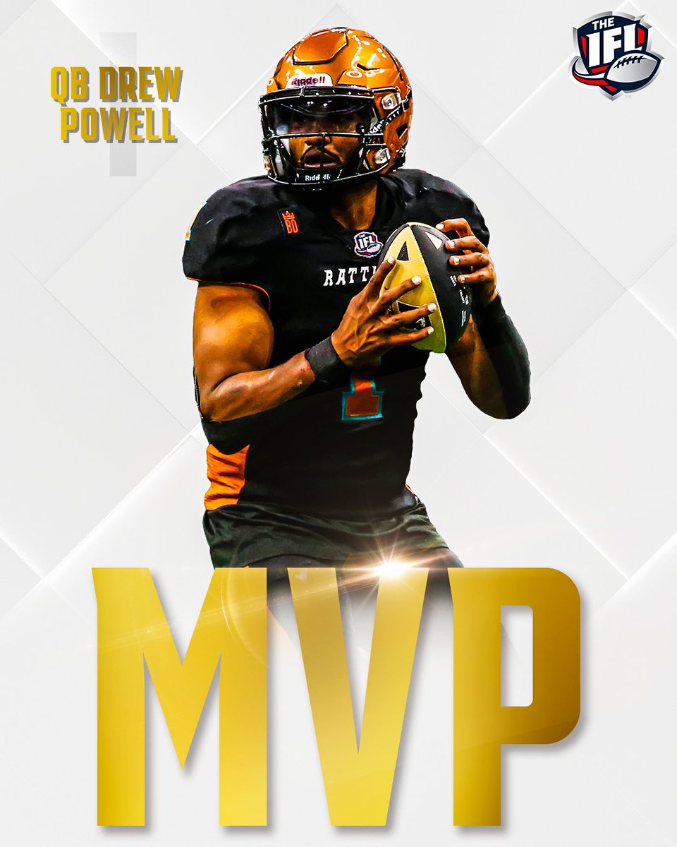The Indoor Football League is proud to announce Drew Powell from the <a href="/ArizonaRattlers/">Arizona Rattlers</a> as Most Valuable Player of the 2022 season!

Full Story ➡️ bit.ly/3P8QreF

#IFL #IndoorFootballLeague #IndoorFL #GoIFL #Football #IFLPlayerAwards