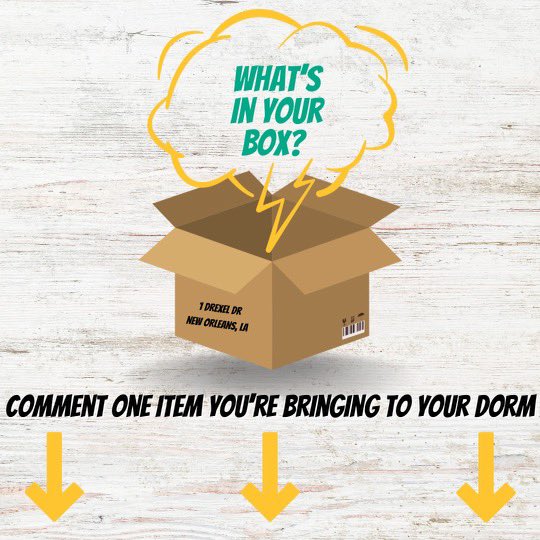 pdaxula's tweet photo. COUNTDOWN DAY 2: We hope you all are so excited to touchdown on campus! With move in day quickly approaching, share an item you’re bringing to the dorm. #WYB2628 #xula26 #xula28 https://t.co/ThXVRMdqQw