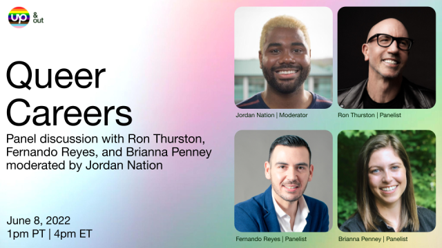 Loved <a href="/Upwork/">Upwork</a>'s Queer Careers Panel hosted by Up &amp; Out, their LGBTQ+ belonging community, in honor of #PrideMonth! 🏳️‍🌈✨ It was great learning about the importance of visibility and representation of LGBTQ+ folk in the workplace. #UpworkUp&amp;Out