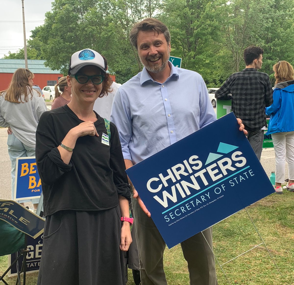 WintersVermont's tweet photo. Hometown polling place road trip stop for Joanna! She voted! 💙🗳 #vtpoli #electionDayRoadTrip https://t.co/OO6Drb3Vm2