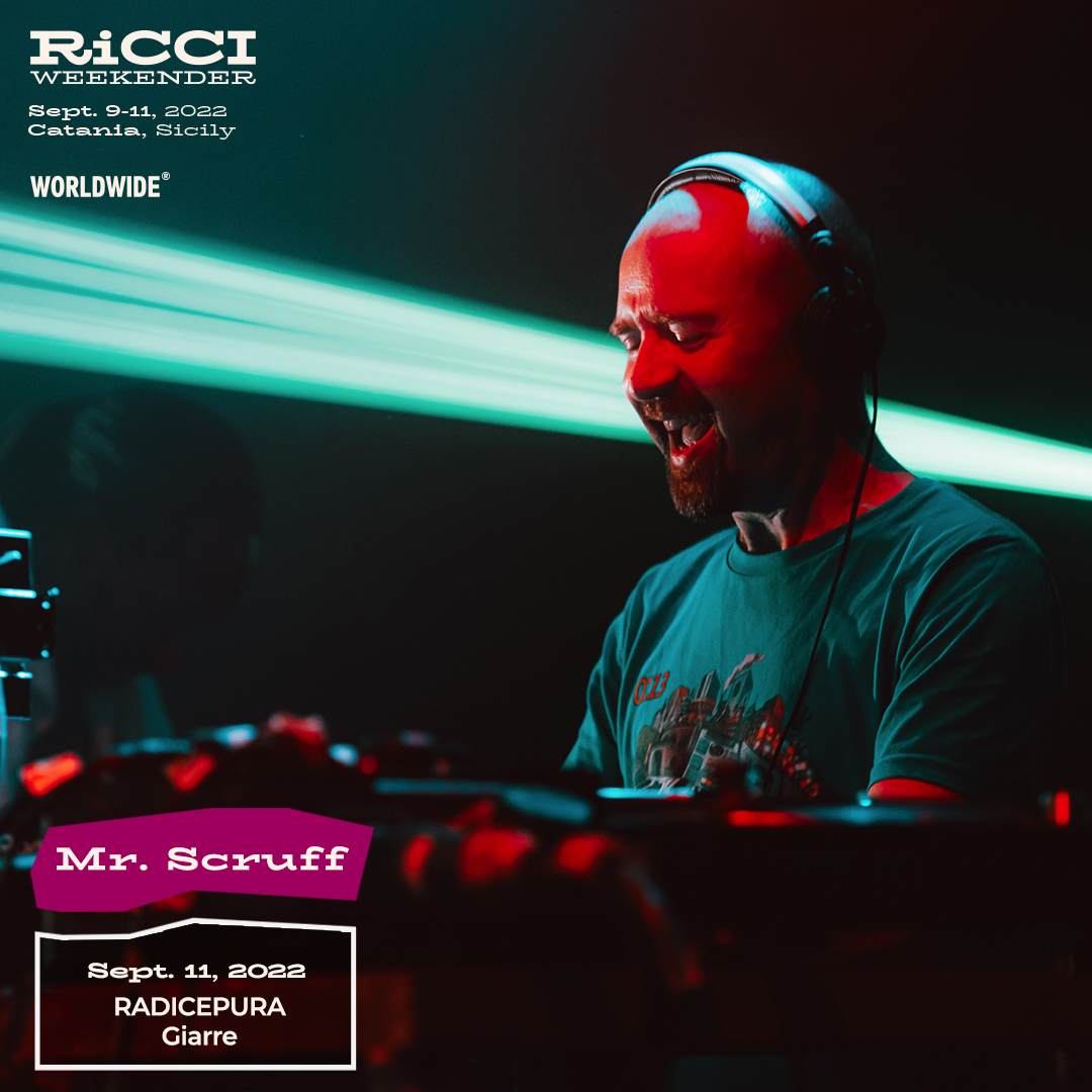 ricciweekender's tweet photo. A DJ, producer and cartoonist, Manchester's Mr. Scruff hops between soul, funk, hip hop, jazz, reggae, Latin and more, with a large dose of cheek and good humour. 

Secure your ticket for his unmissable DJ set at Radicepura: https://t.co/F9tLdJx4Uj https://t.co/vi3EF6KOFP