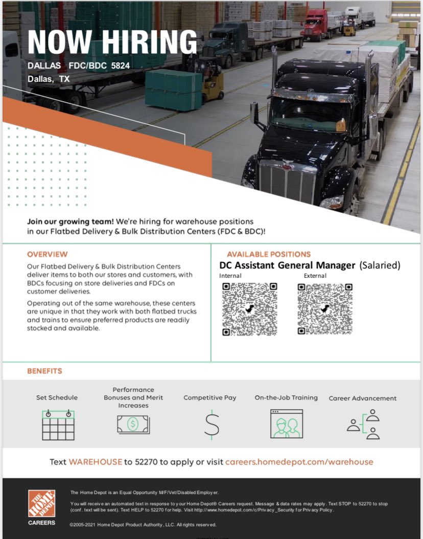 Come join us!  We have several leadership positions open to support our growth. If you want to be a part of the excitement at the Dallas FDC apply now. Openings for: Assistant General Manager, Operations Manager and Area Supervisor. #onesupplychain