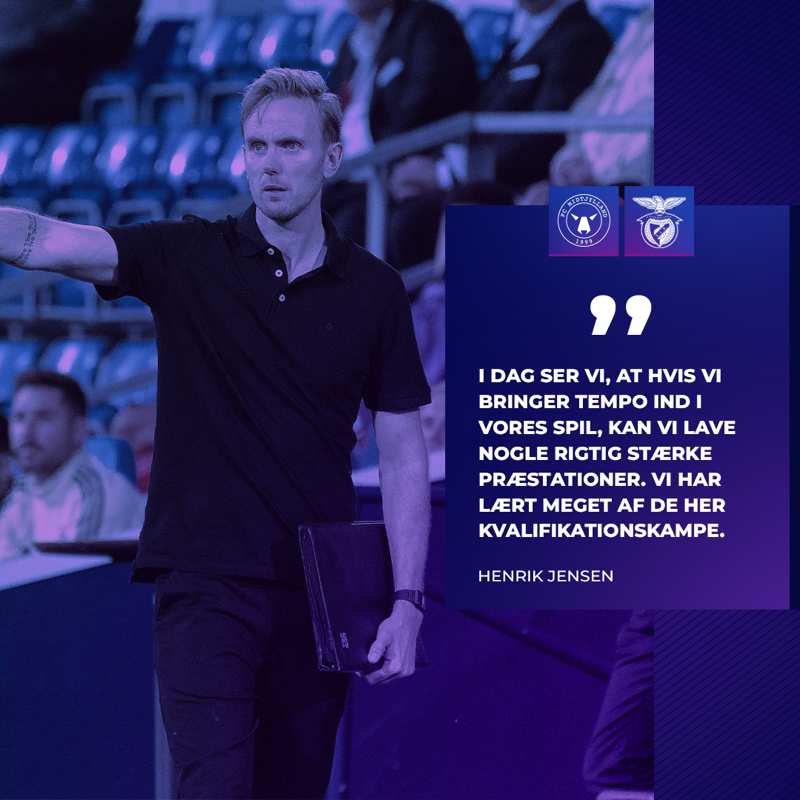 fcmidtjylland's tweet photo. Højt tempo og positive takter 👍
Henrik Jensen kommer med sit syn på aftenens nederlag til Benfica 👇
#FCMSLB