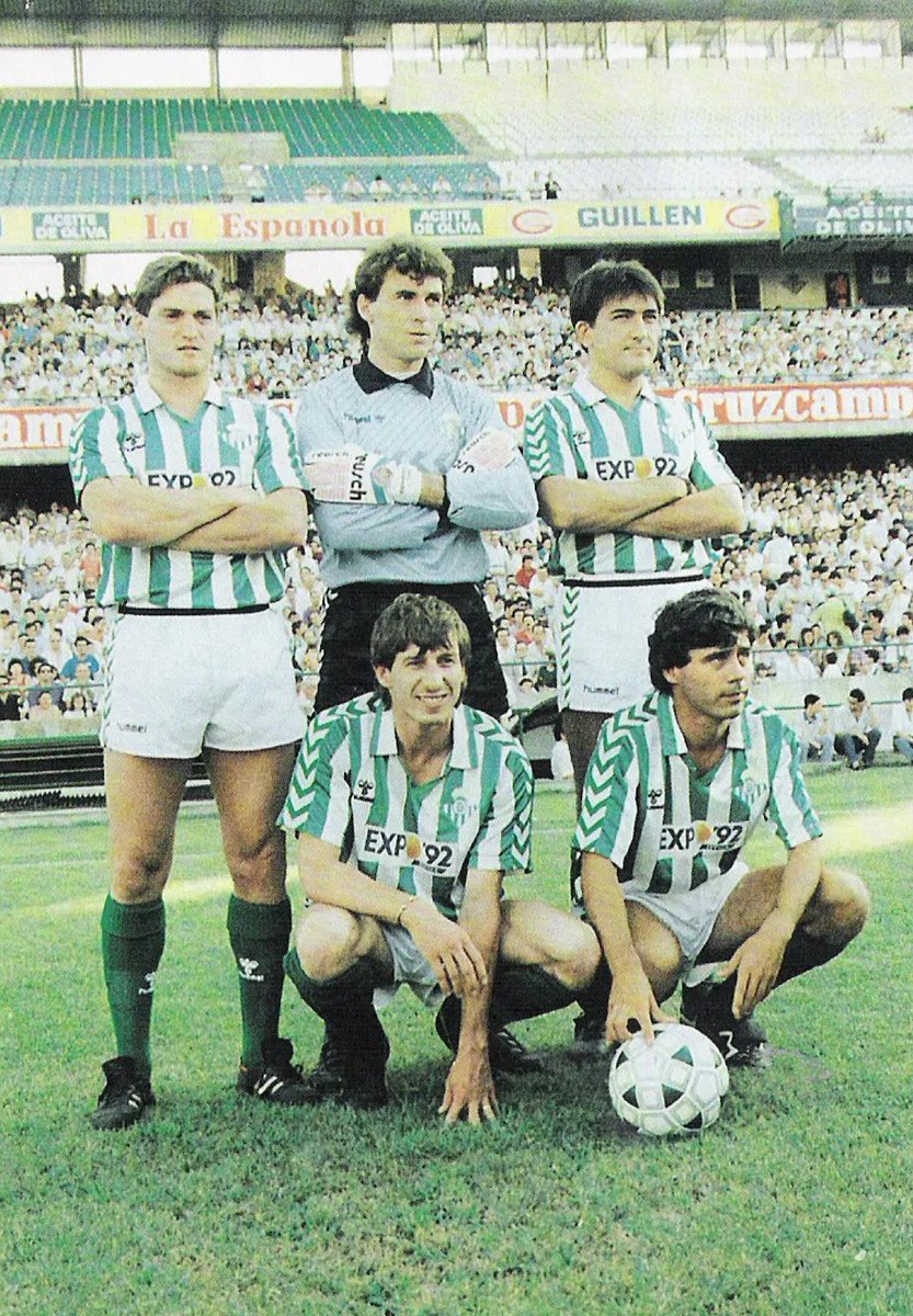 Rubén Bilbao, Pumpido, Miguel Ángel, Job & López Ufarte.
🔙 1988
#RealBetis #BenitoVillamarín