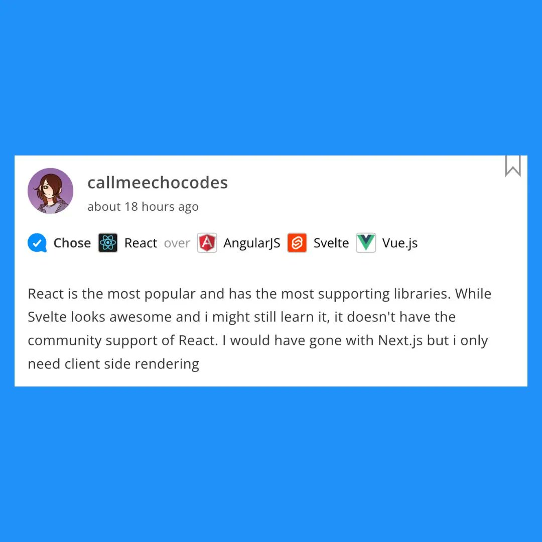 stackshareio's tweet image. #StackShare: @reactjs

Advice from @ImCallMeEcho

👉 buff.ly/3P72au9