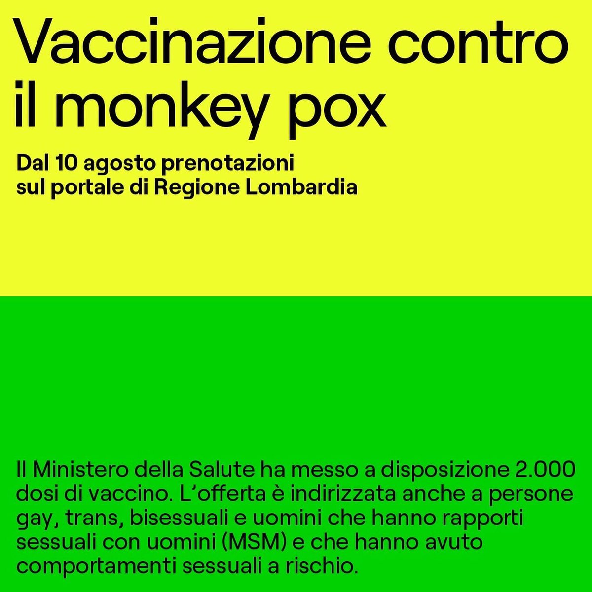 Da domani, mercoledì 10 agosto, sarà possibile prenotarsi, a partire dalle ore 12, sul portale regionale della Lombardia per la vaccinazione contro il vaiolo delle scimmie prenotasalute.regione.lombardia.it #monkeypox