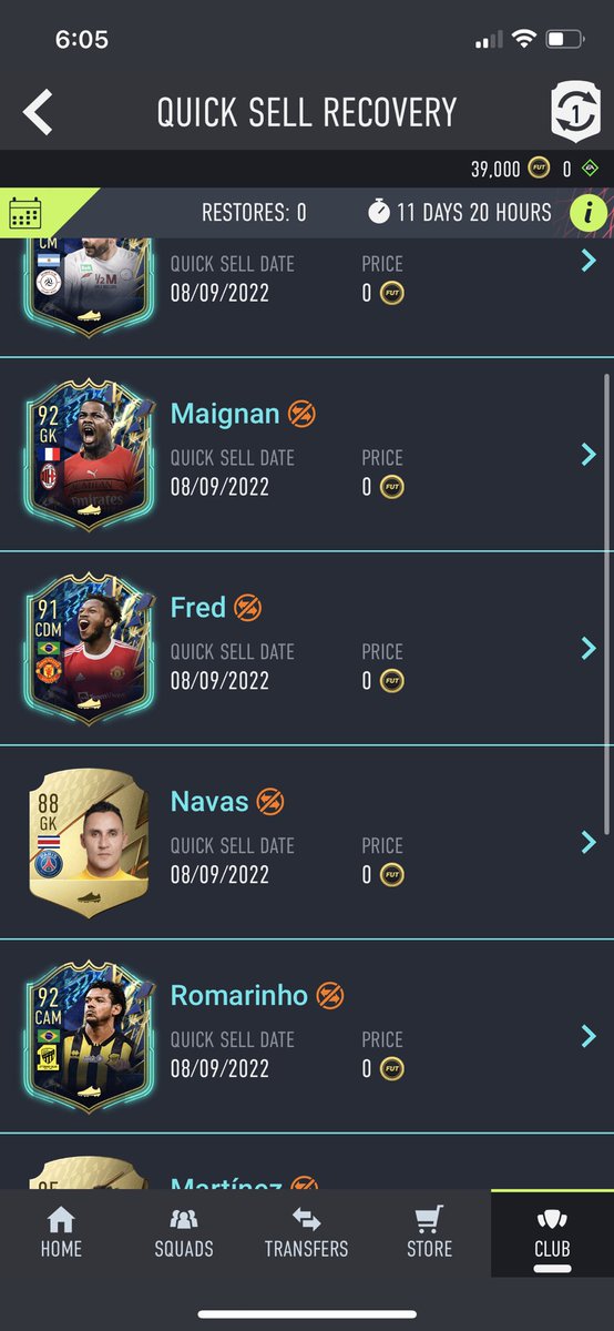 CruyffMoneyMan's tweet photo. @EAHelp I opened my 85x10 and had accidentally sent them to discard pile (hadn't discarded) then I disconnected from FUT and when I came back they weren't there. I then checked the companion app to see them in my quick sell recovery (I have 0 recoveries) https://t.co/lZL5vJuTfA