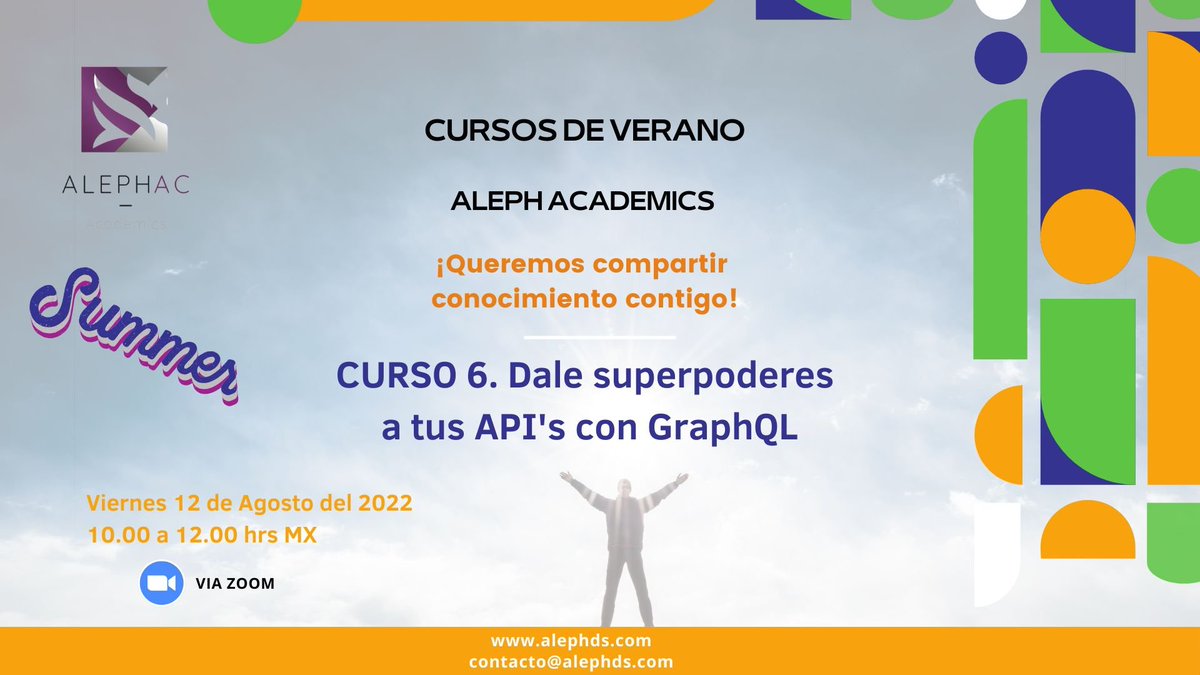 Están invitados este viernes 12 de Agosto al 6to Curso "Dale superpoderes a tus API's con GraphQL".
Inscríbanse en: lnkd.in/gdHCG4Cq
Nos pueden escribir a: contacto@alephds.com
#datascience #data #dataanalytics #programming #cursogratis #analytics #insightsanddata #graphql