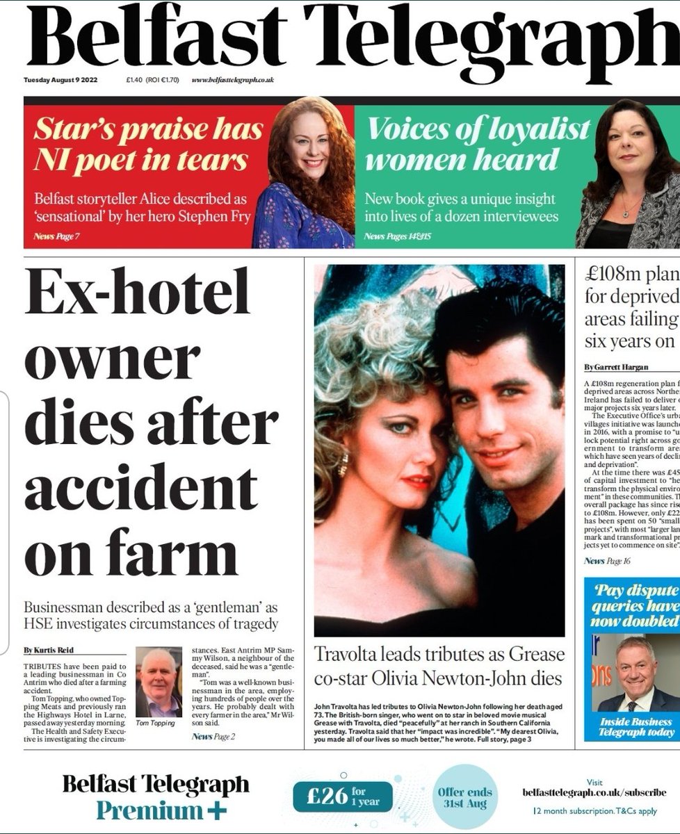 kulture_watch's tweet photo. The front page of today's @BelTel. Not a single mention of the West Belfast Féile last night. On the run up to the 12th it carried the sectarian bonfire in Larnes world record attempt every single day.

They cant stand positive stories in Nationalist areas. Why? https://t.co/PDyNaaggE8
