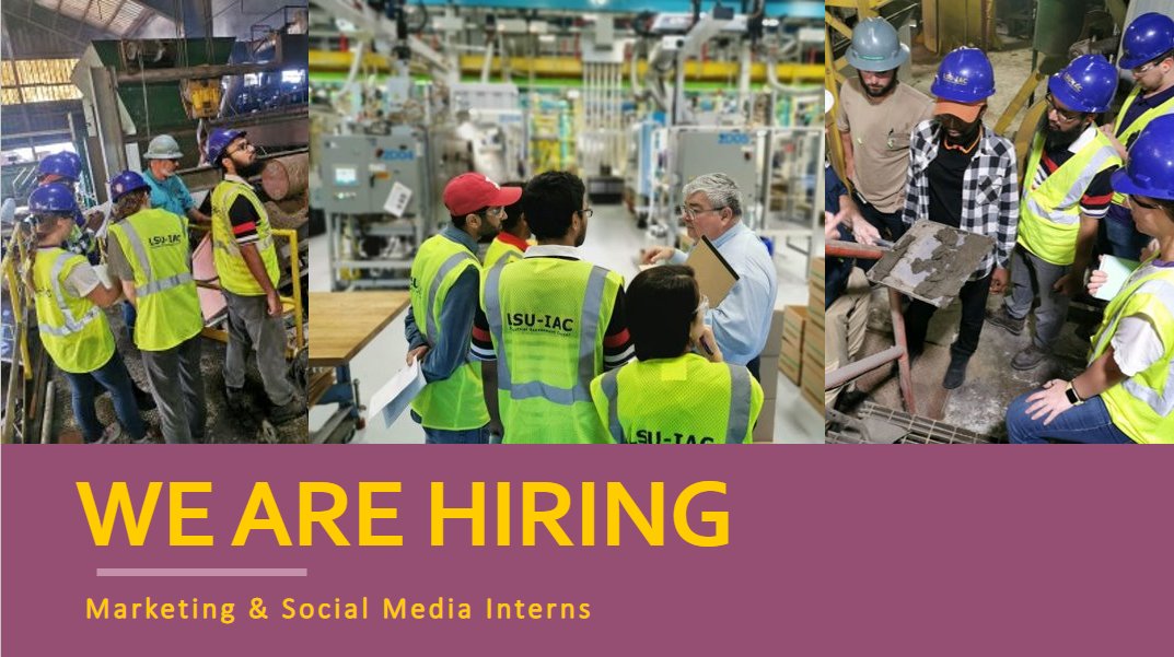 lsu_iac's tweet photo. We are hiring two business or communication majors to join our LSU-IAC team as paid Marketing &amp; Social Media Interns. For more information on the position, please email Dr. Hayes (mhaye21@lsu.edu).
@LSUOursoCollege 
@ManshipSchool https://t.co/2xQK7qIjJV
