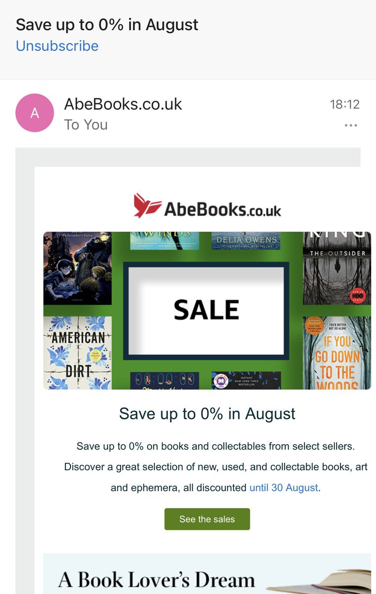 Inflation hitting book prices, save up to zero percent <a href="/AbeBooks/">AbeBooks</a>