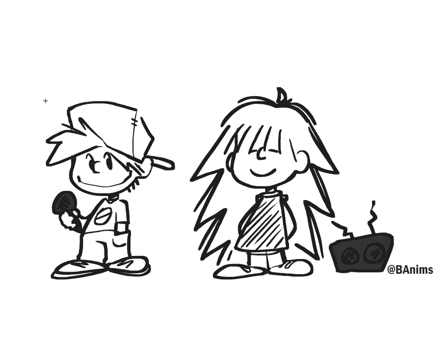 BAnims_the2nd's tweet photo. BF and GF designs for the snoopy mod
I may change up GF's design more along the way to make her look more recognizable but for now this is her look
she likes to eat out of the trash btw #FNFvsSnoopy https://t.co/gkMnDH7Grn