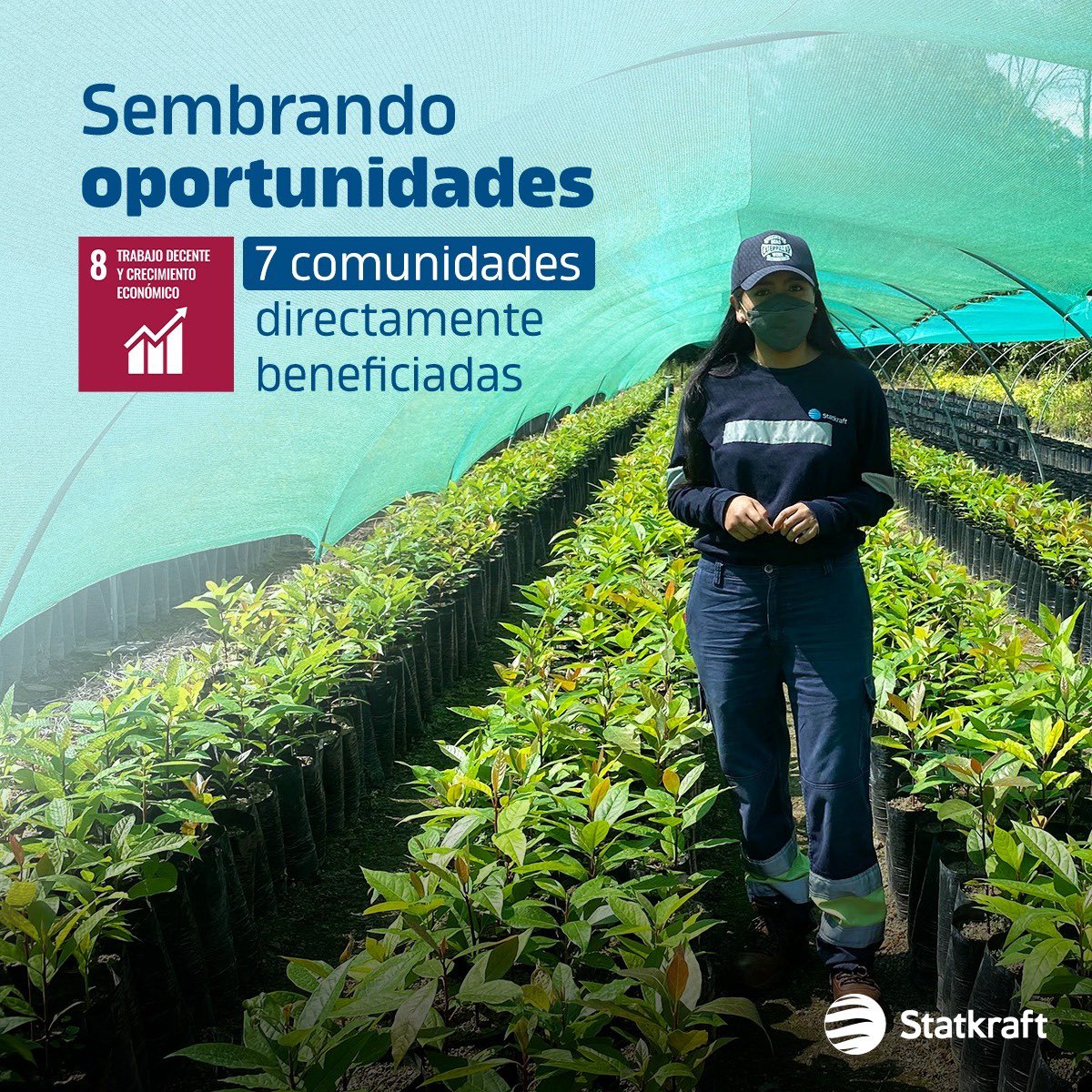 VeronicaArbulu's tweet photo. #SembrandoOportunidades para #ConectarConElFuturo🔌🌎
Alineados al #ODS8, desde @StatkraftPeru, buscamos impulsar el #DesarrolloSostenible de 7 comunidades cercanas a nuestra central hidroeléctrica Yaupi. 
Gracias al programa paltos🥑, +40mil plantones ya están en crecimiento. https://t.co/S8grVaeQoP