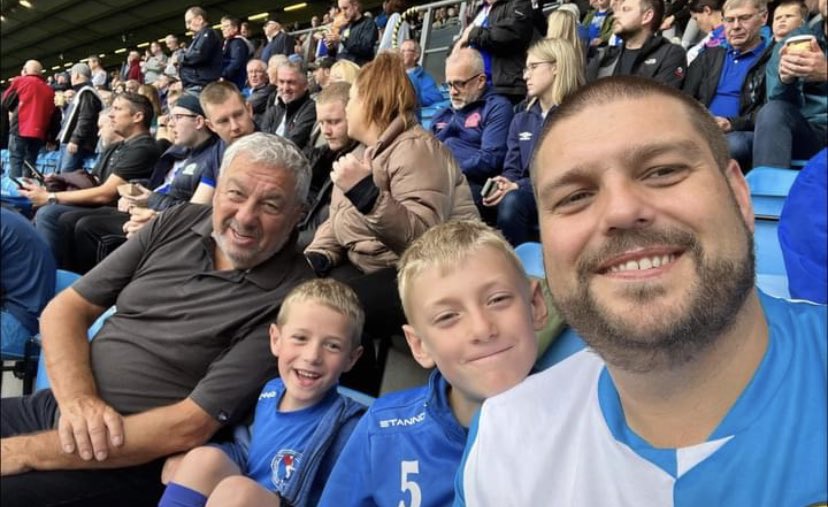 pstjfc's tweet photo. WHO WE ARE - It’s back!

Here we have Cameron from next season’s U7 Blue &amp; his brother Jack from U8s Blue who insisted on wearing their PST kits to watch Blackburn Rovers ⚽️

We also have Cameron wearing his kit whilst helping out in the garden 🪴

#PSTonTour #WhatAClub #PST https://t.co/gtxrQUsjNy