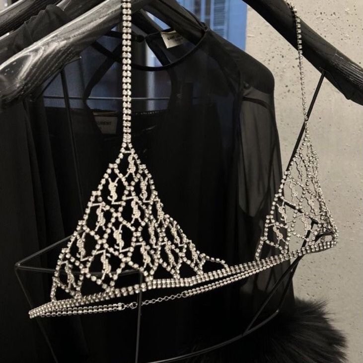 babies art on X: YSL monogram crystal bra.