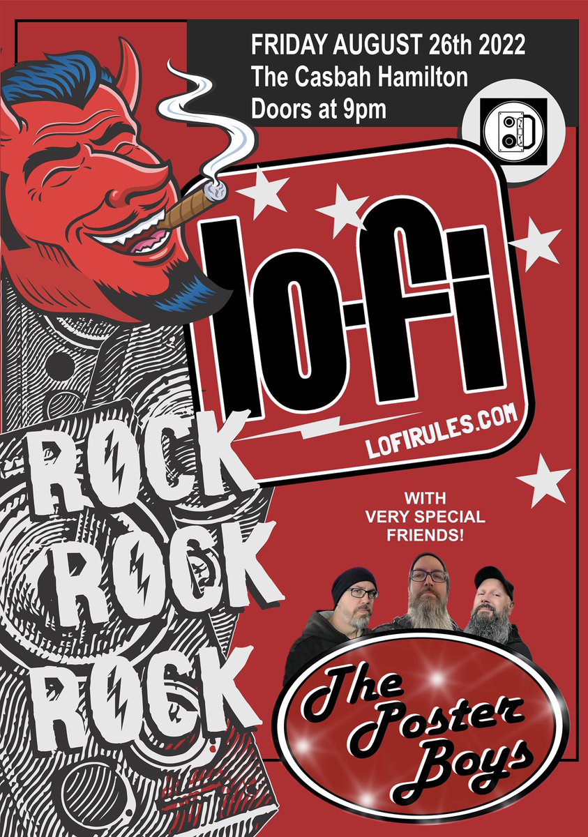 Friday Aug 26! LOFI <a href="/lofirules/">LO-FI</a> &amp; The
Poster Boys @the_poster_boys_ Live at the Casbah
@casbahgram
$10 advance $15 @ the door (day of)
306 King St W, Hamilton, ON  On-sale starting today 2pm
eventbrite.ca/e/lo-fi-return… 
#lofi #Hamilton #HamOnt #livemusic #casbahhamilton