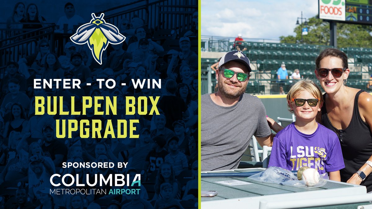 ColaFireflies's tweet image. Columbia Metropolitan Airport (@iFlyCAE) is giving away tickets to their bullpen box on August 23rd! 

Enter through the link below: atmilb.com/3Qds0hD