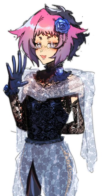 立ち絵 オペラ見に行く為ドレス着てるけど普段はパーカーとか着てる 