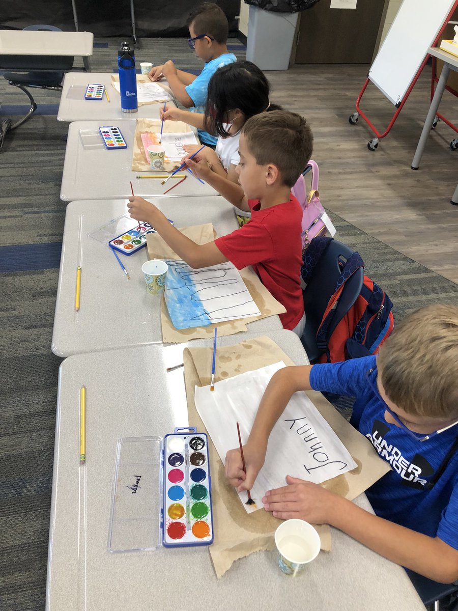 What’s the story of your name? We learned the story of Alma’s name, created a water color name sign, then wrote what we thought our name story is. #SLCSJumpStart