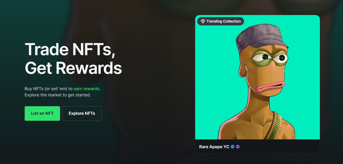 0xbayou's tweet photo. Front page! @LooksRare @RareApepeYC https://t.co/v65U1QGKNK