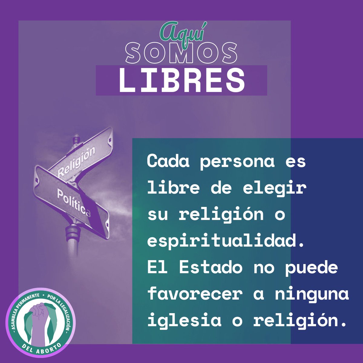 La nueva Constitución respeta la libertad de creencia. Por vidas libres para decidir APROBAMOS ✊💜
#libertaddecreencias  #diversidadespiritual  #estadolaico