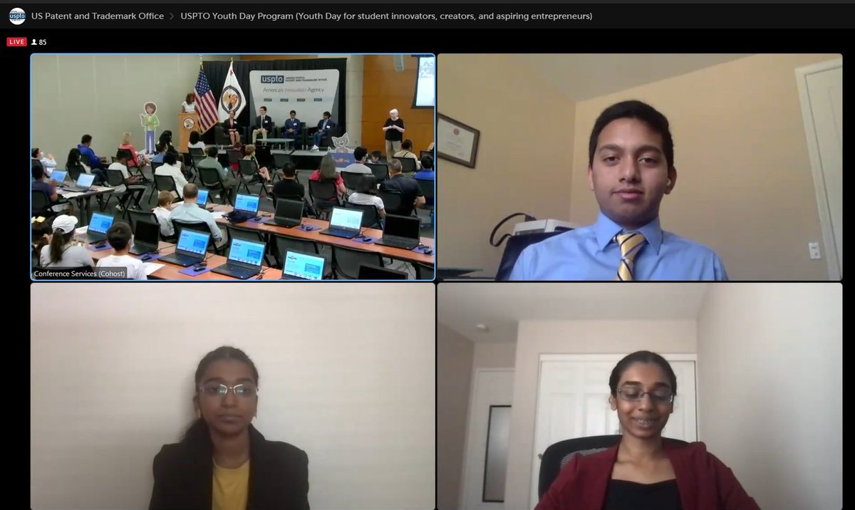 <a href="/STEMForAllKids/">STEM For All Foundation</a> students <a href="/RedlandsHighSch/">Redlands High School</a>  presenting at #Inventioncon2022 <a href="/uspto/">USPTO</a> <a href="/RedlandsUSDSupt/">Juan J. Cabral</a> @RedlandsUSD_PIO