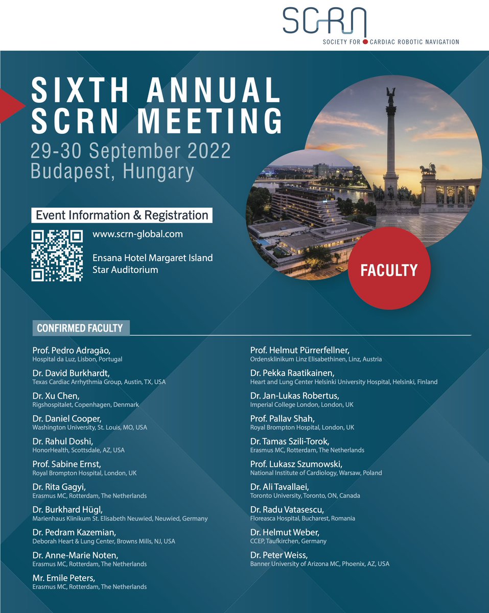 Looking forward to the 6th Annual Meeting of the Society for Cardiac Robotic Navigation! @scrnaonline invites all to a fantastic 2 day lineup of expert speakers and discussion! ￼