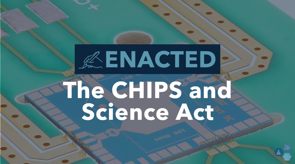 With the signing of the #CHIPSandScience Act, we’re poised to strengthen U.S. leadership in research and development and grow our domestic semiconductor manufacturing base.