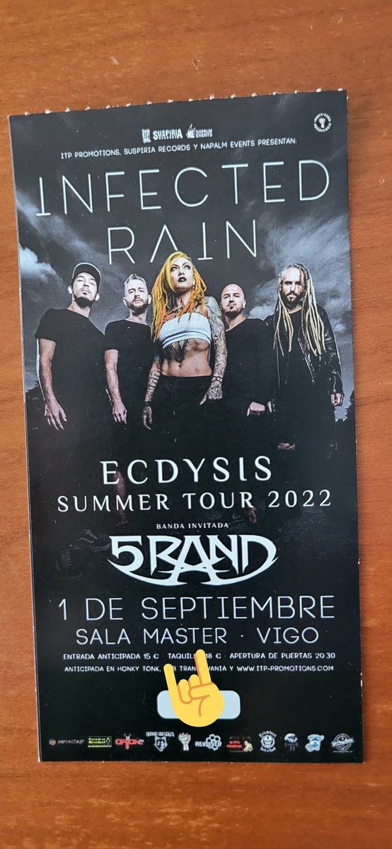 DavidGTato's tweet photo. @InfectedRain See you in Vigo! September 1st
#InfectedRain #EcdysisSummerTour2022
#5Rand https://t.co/2T66y9llr2