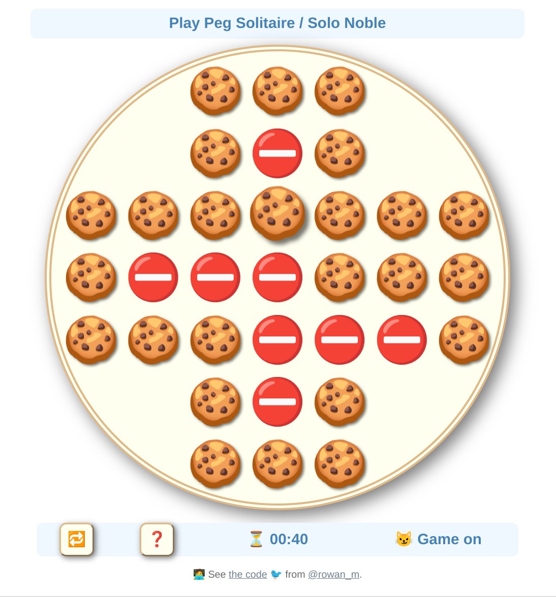 Rowan Merewood on Twitter: "A little side project with almost enough 😼  emoji… https://t.co/AkuBj1krMh It's not Done™ but it's working enough to  play — tap the kitties, clear the pegs! What should