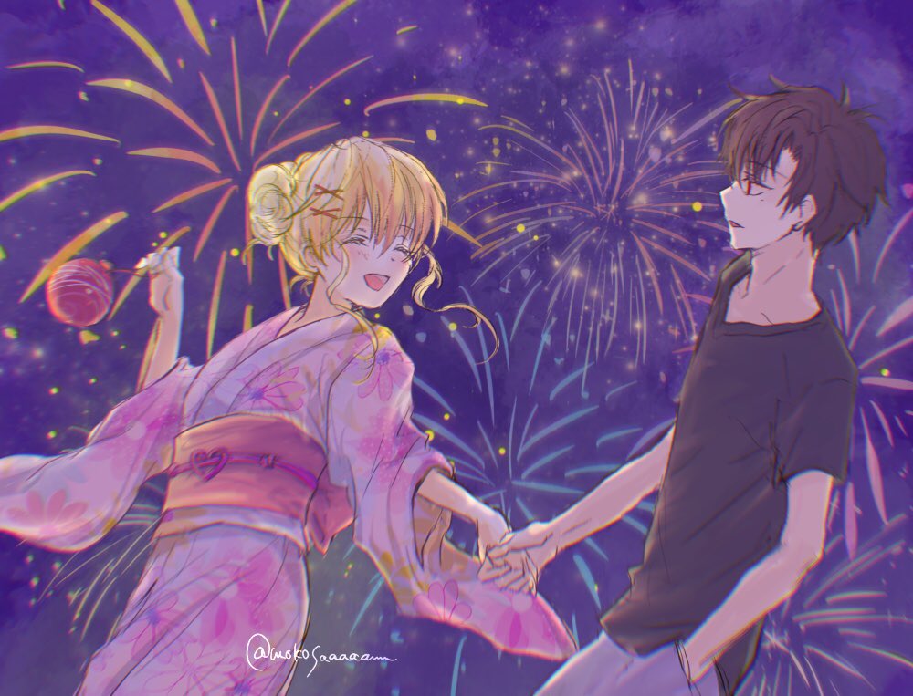 mokosaaaaaaan's tweet photo. 現パロ🎆ルーアティで夏 https://t.co/5mH22AQBRo