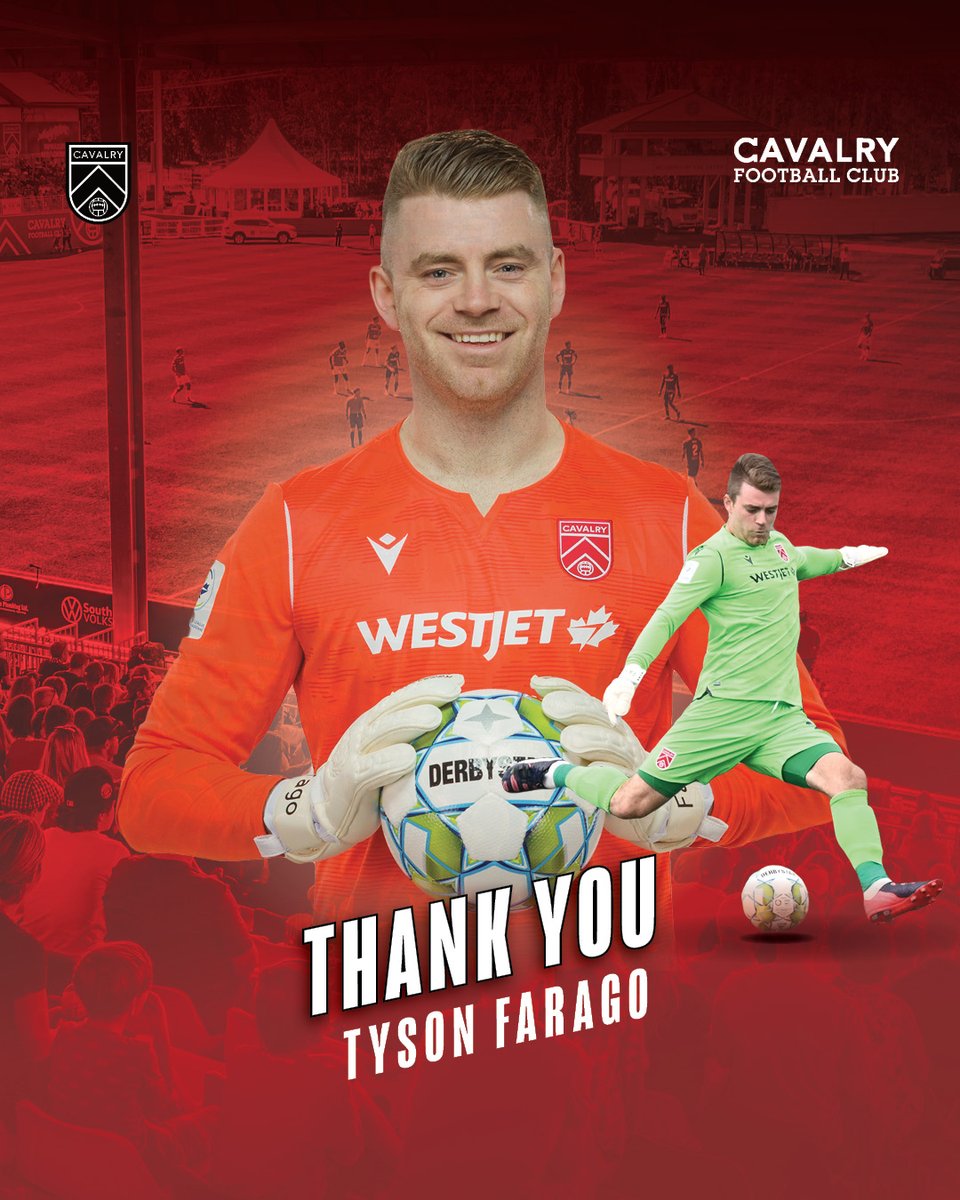 CPLCavalryFC's tweet photo. 📣RETIREMENT ANNOUNCEMENT

Cavalry FC would like to thank Tyson for his time with the club. The goalkeeper joined the club in 2021 and featured in five matches for Cavalry, four of which were clean sheets. 

Read more >> https://t.co/4jf6dniCcF

#CavsFC #Retirement @Tysonjfarago https://t.co/GXNBtVgLdO