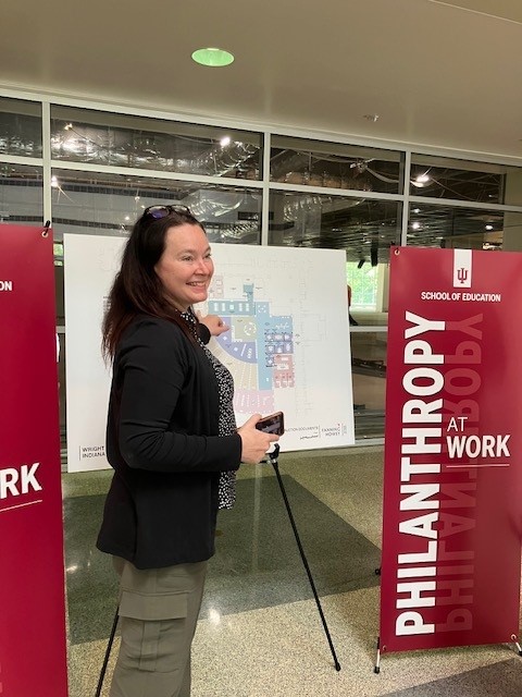 IUbusplib's tweet photo. We went on a field trip today to visit @cmujones1994 &amp; see what's happening with #EducationLibrary renovation. Even though the library is closed, you can visit their temporary outpost on 2nd floor of @IUSchoolofEd building. Look for lots of great things to happen in the future. https://t.co/yleVXV0jBn